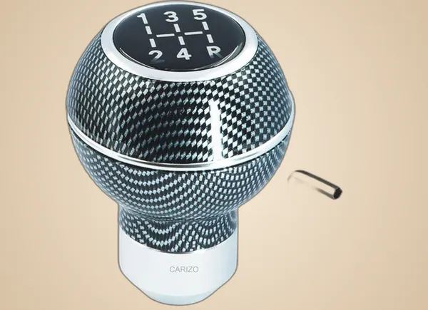 Car_Gear_Shift_Knob_5_Speed_Manual_–_Carbon_Silver_Pattern,_Sporty_&_Stylish_Design