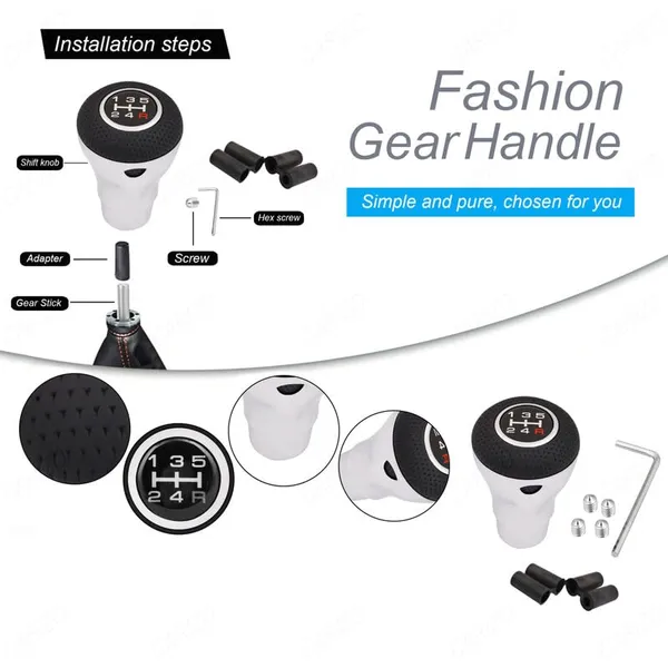 Car_5_Speed_Manual_Transmission_Gear_Shift_Knob_Dynodrive_Black_With_4_Adapters,_Screws_And_Allen_Key