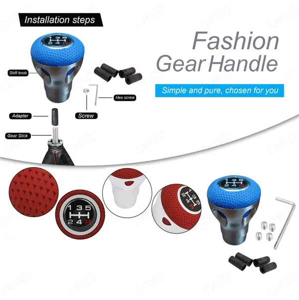 Car_5_Speed_Manual_Transmission_Gear_Shift_Knob_Dyno_Drive_Blue_With_4_Adapters,_Screws_And_Allen_Key