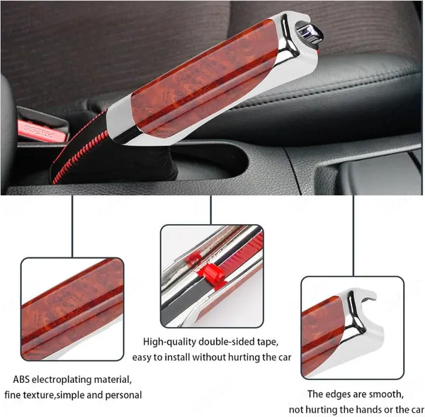 Mahogany_Electroplated_Abs_Car_Handbrake_Grip,_Anti-Slip_&_Ergonomic_Design,_Compatible_With_All_Cars_&_Suv'S