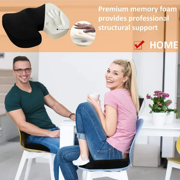 Memory_Foam_Seat_Cushion_–_Orthopedic_Tailbone_Pain_Relief_&_Posture_Support_Pillow_with_Breathable_Black_Mesh_Cover_for_Office,_Car,_and_Travel