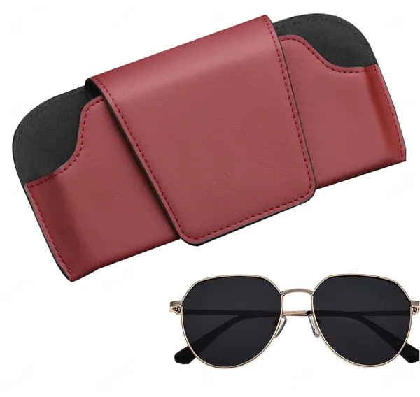 PU_Leather_Car_Sunglasses_Holder_–_Maroon_Organizer_for_Small_Essentials,_Universal_Fit_for_All_Vehicles