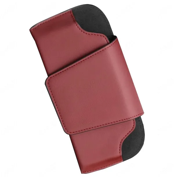 PU_Leather_Car_Sunglasses_Holder_–_Maroon_Organizer_for_Small_Essentials,_Universal_Fit_for_All_Vehicles