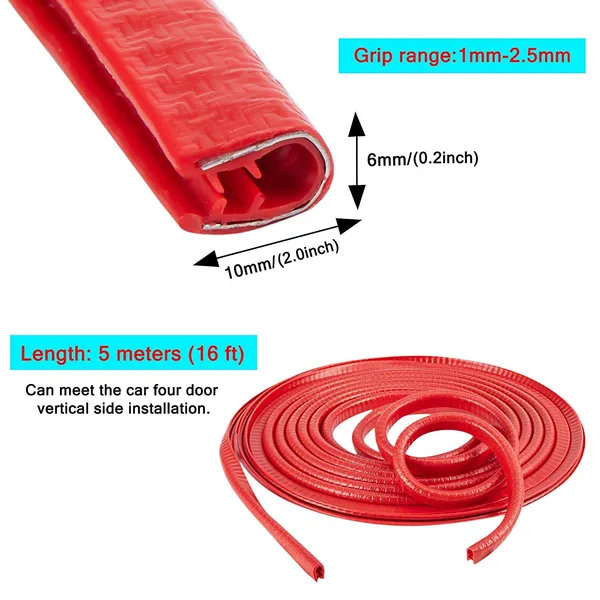 Premium_Heavy_Quality_U-Shape_Car_Door_Edge_Guard_Red_–_16ft/5m_Rubber_Trim_Seal_Protector_Strip_for_Most_Cars