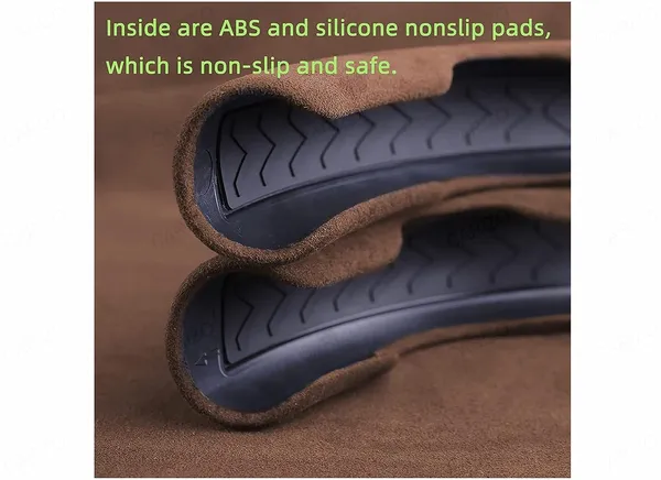 Seude_Brown_Pattern_Steering_Wheel_Cover,_Men'S_And_Women'S_Safe_And_Non-Slip_Car_Accessory_Compatible_With_All_Cars