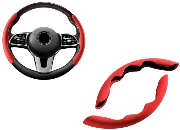 Seude_Red_Pattern_Steering_Wheel_Cover,_Men'S_And_Women'S_Safe_And_Non-Slip_Car_Accessory_Compatible_With_All_Cars