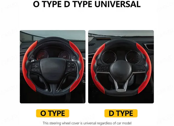 Seude_Red_Pattern_Steering_Wheel_Cover,_Men'S_And_Women'S_Safe_And_Non-Slip_Car_Accessory_Compatible_With_All_Cars