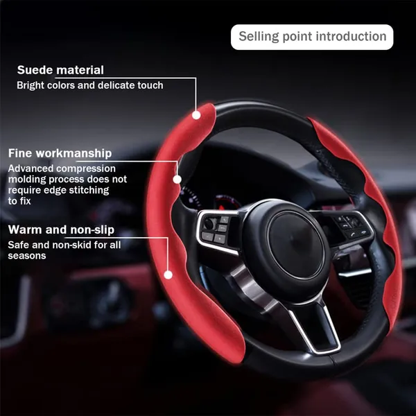 Seude_Red_Pattern_Steering_Wheel_Cover,_Men'S_And_Women'S_Safe_And_Non-Slip_Car_Accessory_Compatible_With_All_Cars