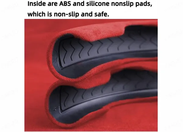 Seude_Red_Pattern_Steering_Wheel_Cover,_Men'S_And_Women'S_Safe_And_Non-Slip_Car_Accessory_Compatible_With_All_Cars