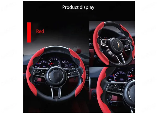 Seude_Red_Pattern_Steering_Wheel_Cover,_Men'S_And_Women'S_Safe_And_Non-Slip_Car_Accessory_Compatible_With_All_Cars