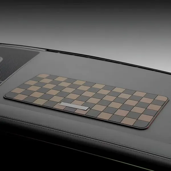 Sports_Non-Slip_Car_Dashboard_Mat_“_Adhesive-Free,_Heat-Resistant,_Grid_Pattern_In_Black_&_Brown_“_Interior_Protection_&_Decor