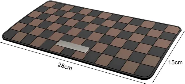Sports_Non-Slip_Car_Dashboard_Mat_“_Adhesive-Free,_Heat-Resistant,_Grid_Pattern_In_Black_&_Brown_“_Interior_Protection_&_Decor