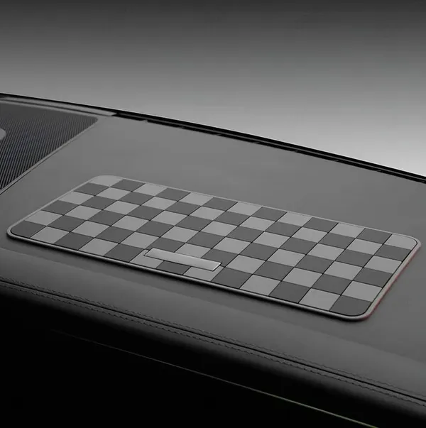 Sports_Non-Slip_Car_Dashboard_Mat_“_Adhesive-Free,_Heat-Resistant,_Grid_Pattern_In_Black_&_Grey_“_Interior_Protection_&_Decor