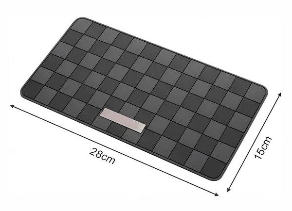Sports_Non-Slip_Car_Dashboard_Mat_“_Adhesive-Free,_Heat-Resistant,_Grid_Pattern_In_Black_&_Grey_“_Interior_Protection_&_Decor