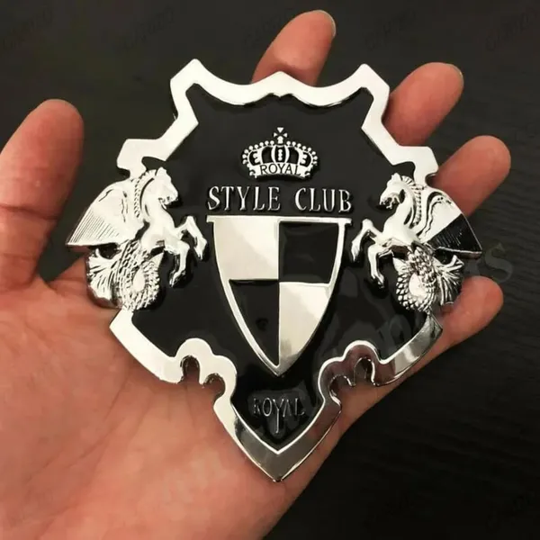 Style_Club_3D_Metallic_Alloy_Front_Grill_Emblem_Badge_–_Black_&_Silver|_Premium_Car_Exterior_Decoration