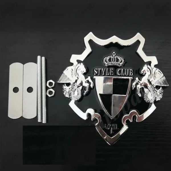 Style_Club_3D_Metallic_Alloy_Front_Grill_Emblem_Badge_–_Black_&_Silver|_Premium_Car_Exterior_Decoration
