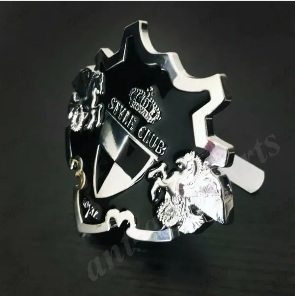 Style_Club_3D_Metallic_Alloy_Front_Grill_Emblem_Badge_–_Black_&_Silver|_Premium_Car_Exterior_Decoration