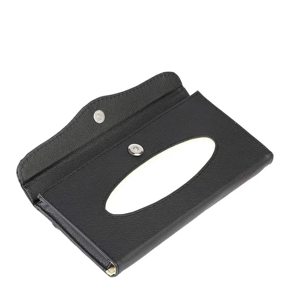 Sun_Visor_Car_Tissue_Holder_–_Premium_Black_Leather_Napkin_Dispenser,_Universal_Fit_for_All_Cars