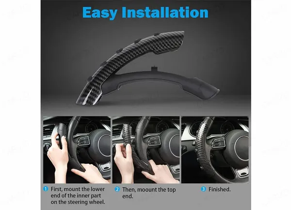 Carbon_Fibre_Steering_Wheel_Booster_Cover,_Enhanced_Non-Slip_Grip_For_Comfort_&_Control,_Carbon_Black,_Compatible_With_All_Cars