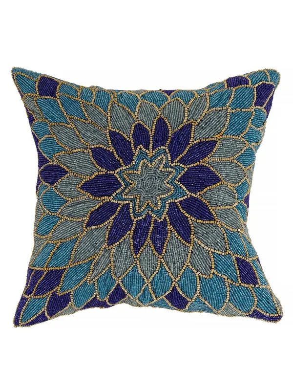 Teal_Blue_Cotton_Beaded_Embroidery_Pillow/Sofa_Cushion_Cover_For_Bedroom,_Living_Room,_Office_(16X16-Inches)_-_Set_Of_1_(40.64_Cm*40.64_Cm,Teal_Blue)