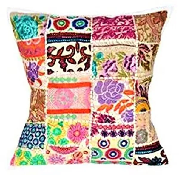 Multi_Patch_Embroidery_Silk_Cushion_Nd_Pillow_Covers_(16_X16_Inch)_For_Sofa_Bedroom_Bedroom,_Living_Room,_Office_(Multicolor_Off-White)_Pack_Of_1