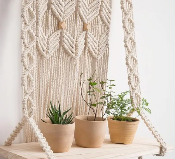 Multicolor_Fabric_Abstract_Wall_Hanging_With_Dowel,_Beige_,_Modern_,_Medium