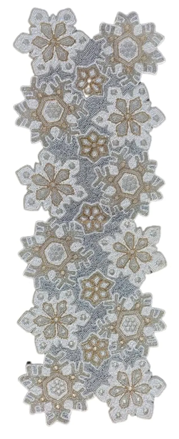 White_&_Maroon_Premium_Handcraf_Beautiful_Beaded_Table_Runner_Craftsmanship_(13_*_36_Inches,_White_Self_Pattern)