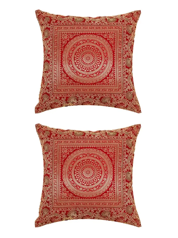 Multi_Silk_Brocade_Embroidery_Silk_Cushion_Nd_Pillow_Covers_(16_X16_Inch)_For_Sofa_Bedroom_Bedroom,_Living_Room,_Office_(Multicolor_Maroon)_Pack_Of_5