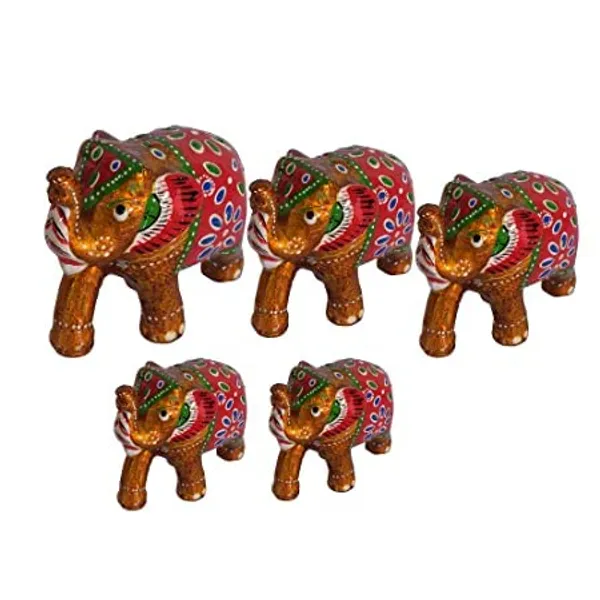 Gold_Handcrafted_Set_Of_5_Showpiece_Elephant_For_Decoration_For_Office,_Home_And_Gift_Purpose_Birthday,_Occasional_Nd_Thankasgiving_Party_(20X10Cm,15X_8Cm,14X8_Cm)