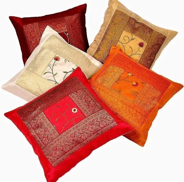 Multi_Kantha_Embroidery_Silk_Cushion_Nd_Pillow_Covers_(16_X16_Inch)_For_Sofa_Bedroom_Bedroom,_Living_Room,_Office_(Multicolour)_Pack_Of_5