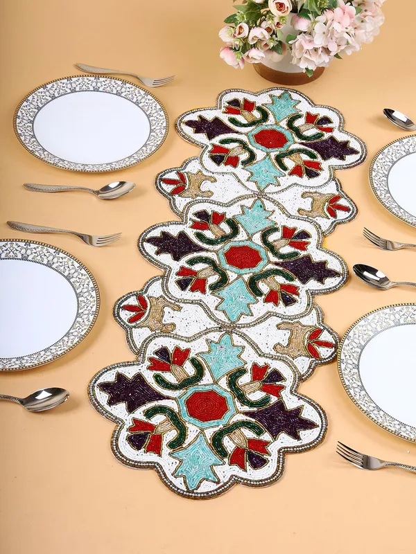 Multicolor_Premium_Handcraf_Beautiful_Beaded_Table_Runner_Craftsmanship_(13_*_36_Inches)