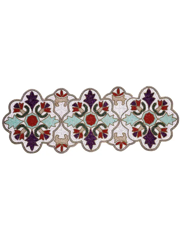 Multicolor_Premium_Handcraf_Beautiful_Beaded_Table_Runner_Craftsmanship_(13_*_36_Inches)