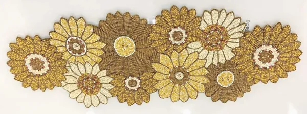 Mustard_Beaded_Dinning_Table_Runner_Mustard_Sunflower_Pattern_13*36
