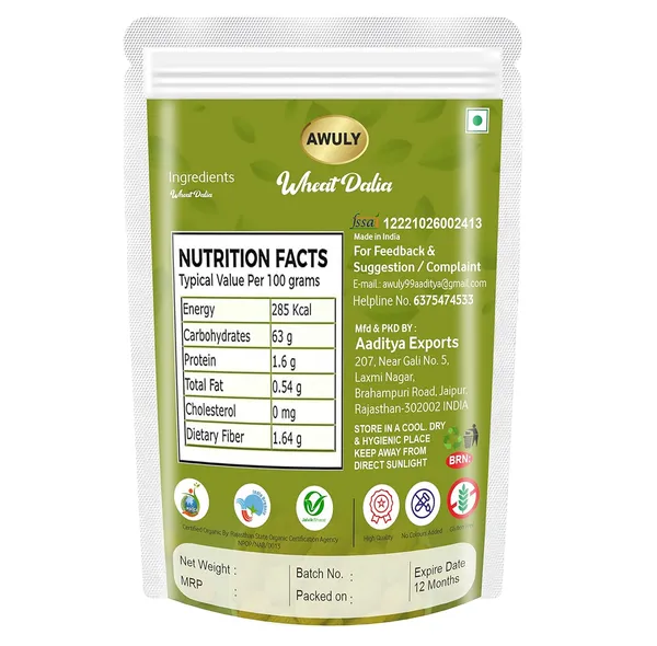 AWULY_Organic_Grain_Wheat_Daliya_|_Broken_Wheat_|_Godhuma_Daliya/Gehoon_Daliya_|_Rich_in_Dietary_Fibres_|_Free_from_Sugar,_Cholestrol,_Chemical_Free_&_Pesticides_Free_|_Naturally_Gluten-free_(250)