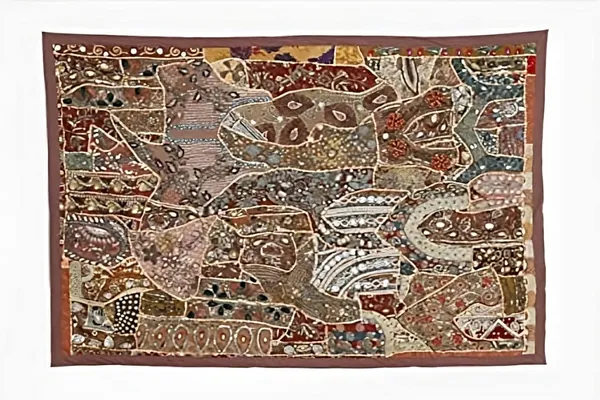 Multicolor_Cotton_Heavy_Embroidery_Patchwork_Wall_Hanging_Tapestry_Beaded_Home_Decor_Wall_Hanging_Wall_Decor_(Brown)_(40_X_60)_Pack_Of_1