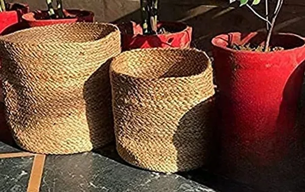 Multicolor_Jute_Cotton_Basket_Fruit_Basket_Handcrafted_Woven_Storage_Planter_Basket_For_Home_Decor,_Multi-Purpose_Bag_With_Handle_For_Living_Room_Bathroom_Laundry_Toys_Beige_(8X8,)_Combo_Set_Of_2