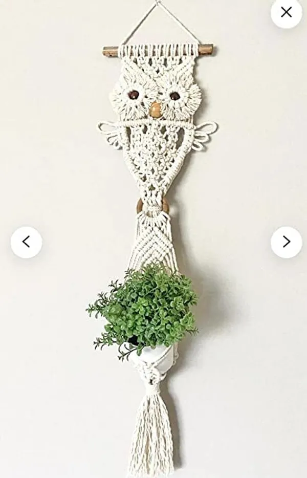 Beige_Macrame_Cotton_Plant_Hanger_|_Ceiling_Hook_Hanger,_Rope_Flower_Pot_Holder_For_Indoor_Outdoor_Balcony_Garden_|_Home_Decor_Flower_Planter_Hanging_Rope_[Pack_Of_1],_White_Owl_Pattern