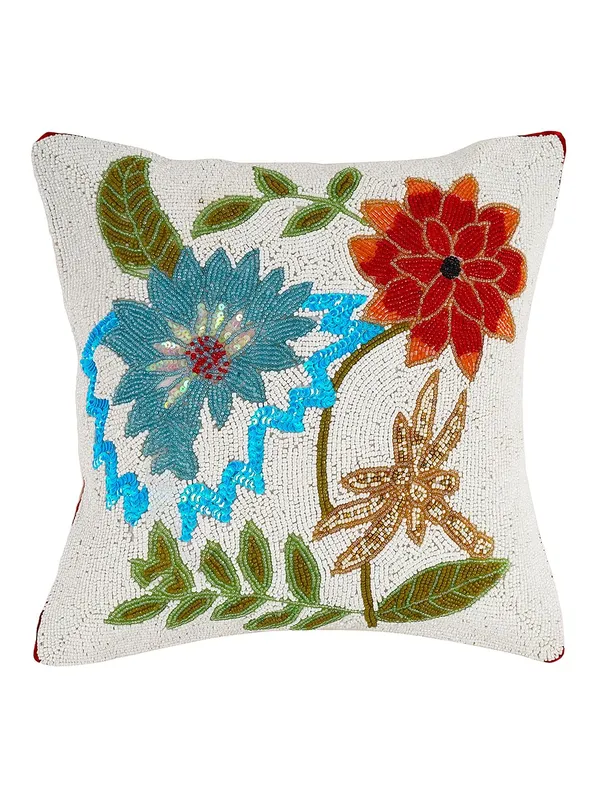 Multicolor_Printed_Cushions_&_Pillows_Case_Beaded_Floral_Pattern_(40.64_Cm*40.64_Cm)_Beautiful_Floral_Desgin