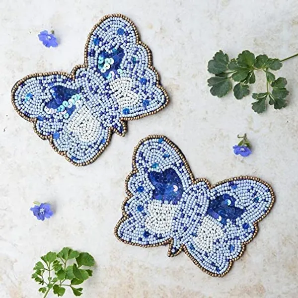 Blue_Beaded_Printed_Mutlticolor_Matte_Finish_Coasters_For_Cups_And_Dining_Table_|_Set_Of_4_|_Skyblue_Bitterfly_Pattern