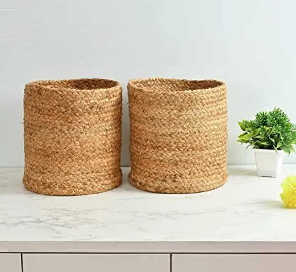 Beige_Jute_Cotton_Basket_Fruit_Basket_Handcrafted_Woven_Storage_Planter_Basket_For_Home_Decor,_Multi-Purpose_Bag_With_Handle_For_Living_Room_Bathroom_Laundry_Toys_Beige_(8X8,)_Combo_Set_Of_2