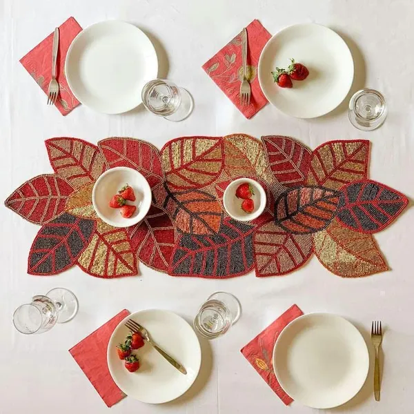 Multicolor_Export_Quality_Jacquard_Cotton_Dining_Table_Mats_5_Pieces_With_Runner_-(Set_Of_5_,One_Runner_Nd_4_Placemats)_(Mats-_14"_X_12"_And_Table_Runner-_36"_X_13",)