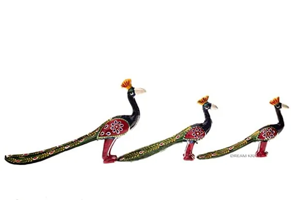 Gold_Handcrafted_Set_Of_6_Showpiece_Elephant/Cameleon/Peacock_(20X10Cm,_15X_8Cm,_14X_8_Cm)_For_Birthday,_Occasional_Nd_Thanksgiving_Party_Decoration_Blue_Turquoise