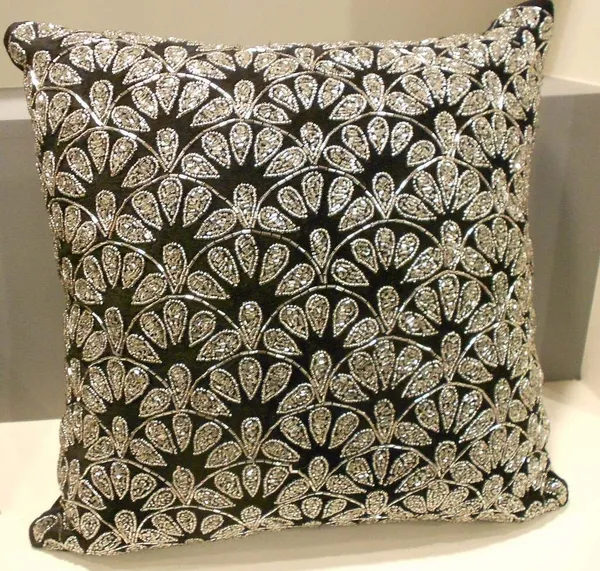 Multicolor_Printed_Cushions_&_Pillows_Case_Beaded_(40.64_Cm*40.64_CmSilver_Nd_Black_All_Over