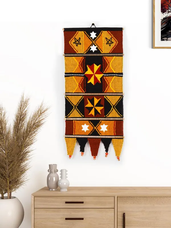Multi-Coloured_Cotton_Abstract_Wood_Decorative_Wall_Hanging_(32_X_14_Inch,_Multicolor.)