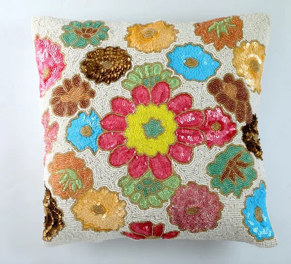 Multicolor_Printed_Beautiful_Cushions_&_Pillows_Case_Beaded_Floral_Pattern_(40.64_Cm*40.64_Cm)