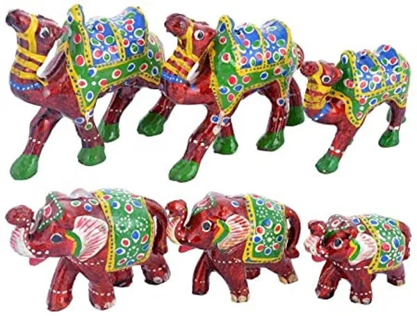 Gold_Handcrafted_Set_Of_6_Showpiece_Elephant/Camel_(Canon)_For_Office,_Home,_And_Gift_Purpose_Birthday,_Occasional_Nd_Thanksgiving_Party_(20X10Cm,_15X_8Cm,_14X_8_Cm)