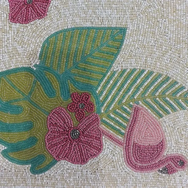 Pink_Poleyster_Placemats,_Beaded_Design,14_Inch_Reactngle_Pink_Swan_Pattern,_Best_For_Bed-Side_Table/Center_Table,_Dining_Table/Shelves