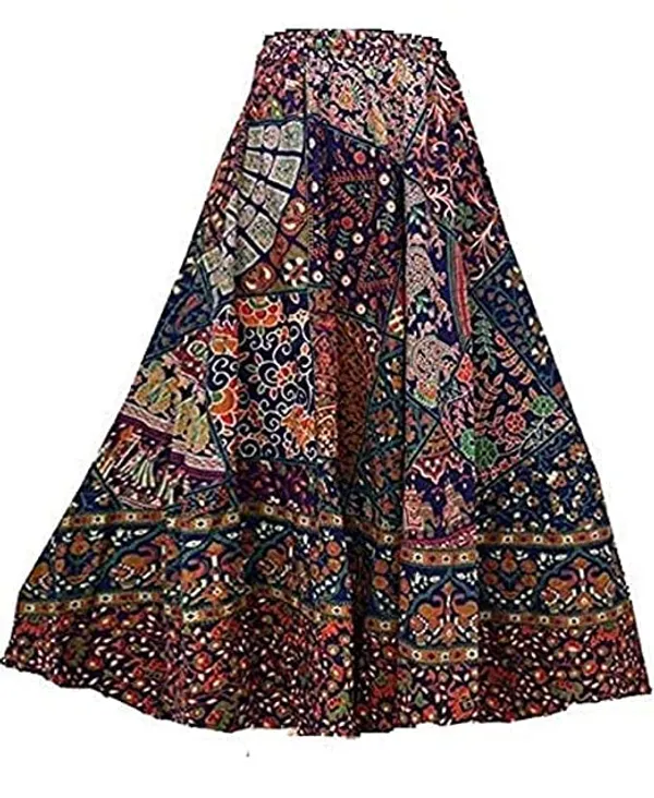 Multicolor_Jaipuri_Tribal_People_Printed_Cotton_Long_Skirts_Combo