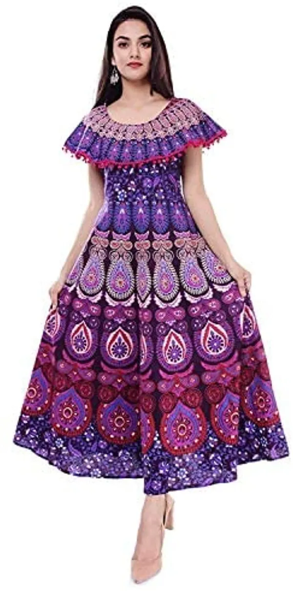 Jaipur_Stitched_Pom_Pom_Casual_Cotton_Long_Maxi_Dress_For_Women