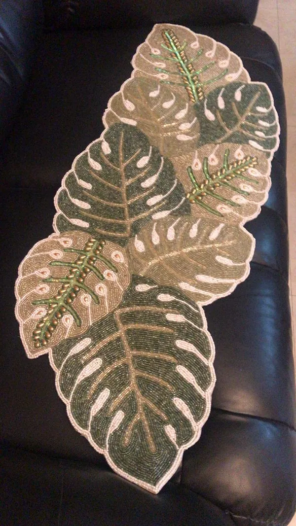 Beige_&_Brown_Beaded_Dinning_Table_Runner_Beige_&_Brown_Summer_Pattern_13_*_36